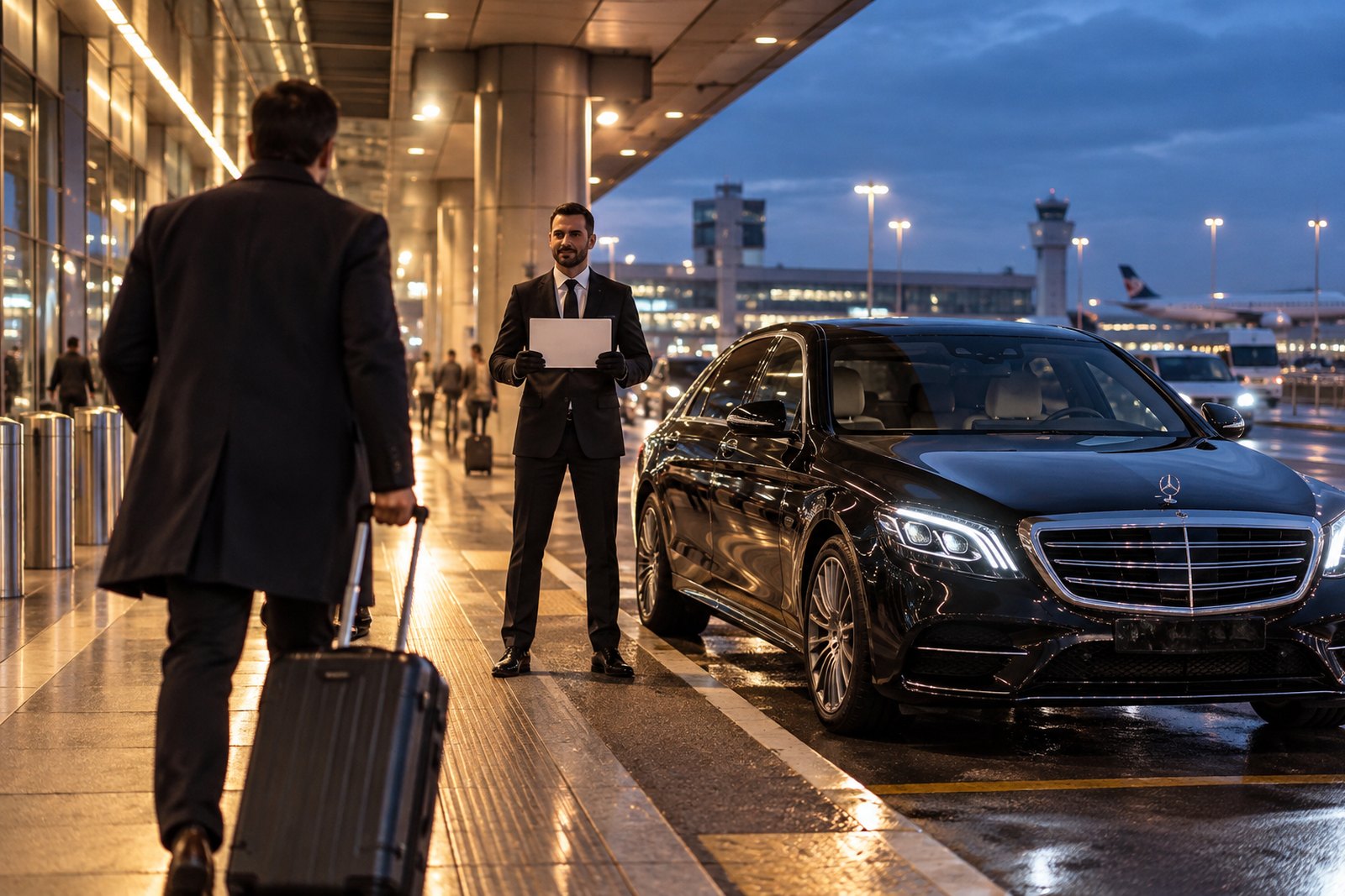 A viagem e a chegada ao terminal de Linate