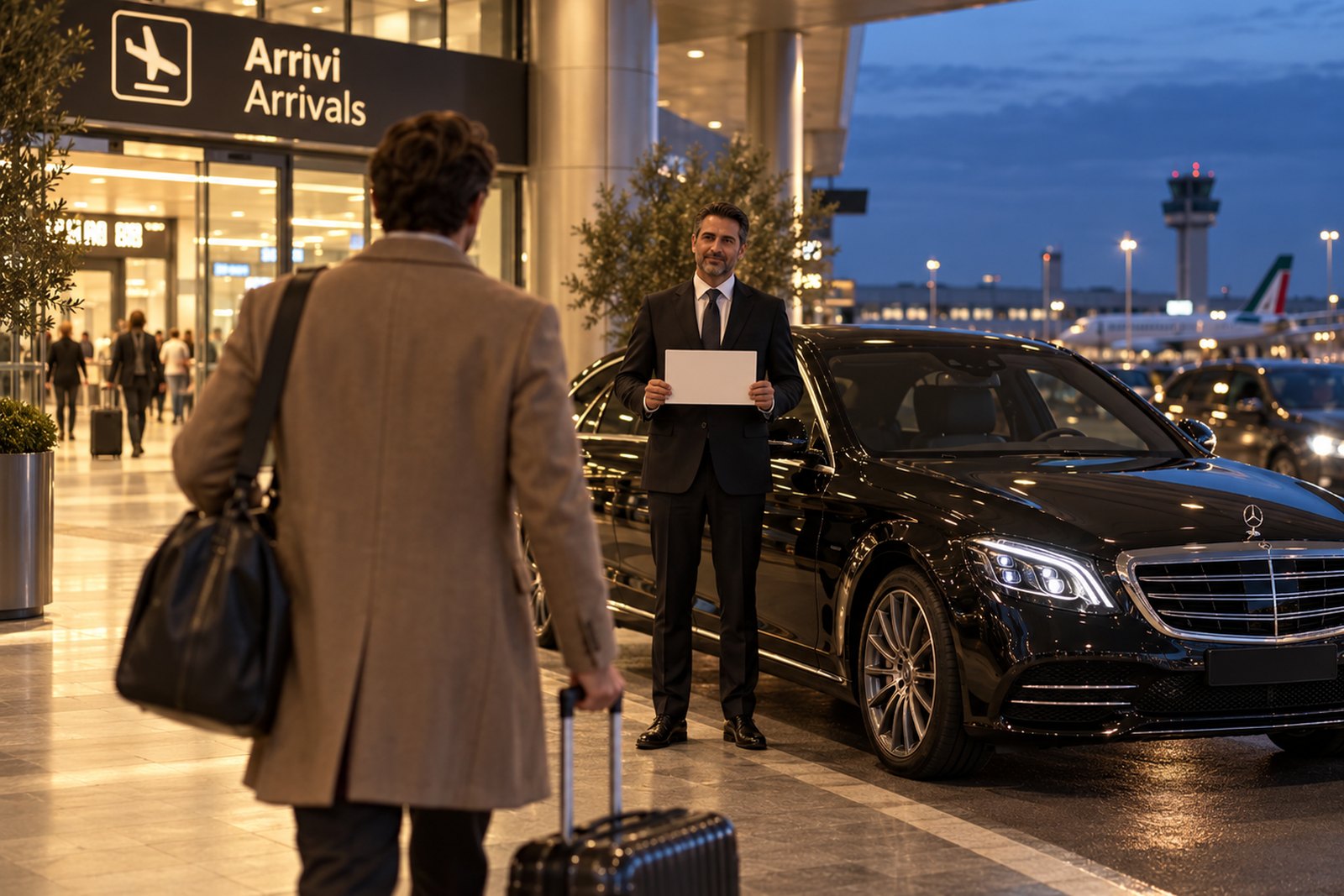A viagem e a chegada ao terminal de Malpensa