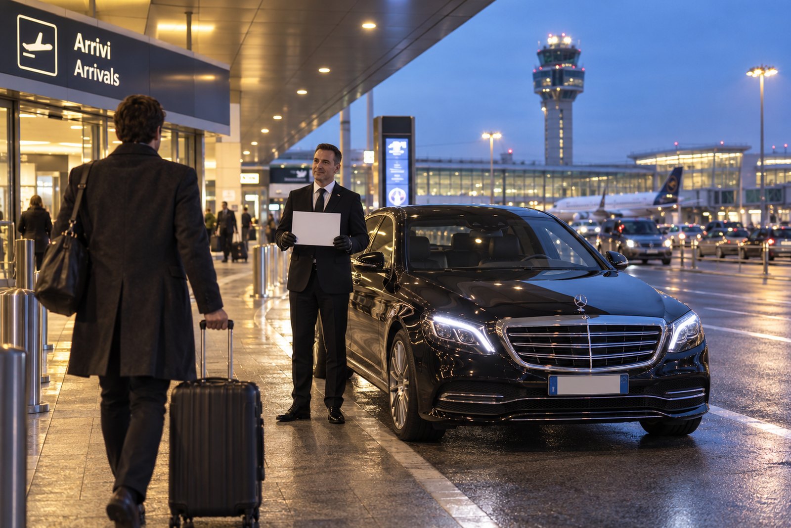 De rit en de aankomst in de terminal van Linate