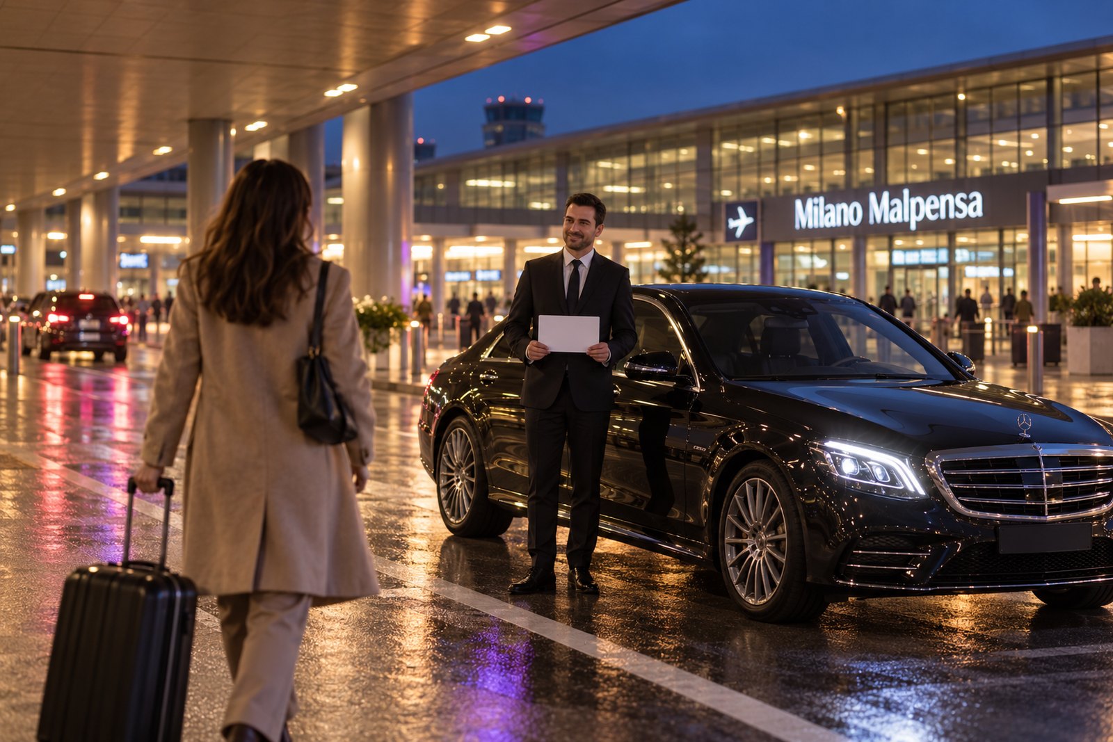 الرحلة والوصول إلى صالة Linate