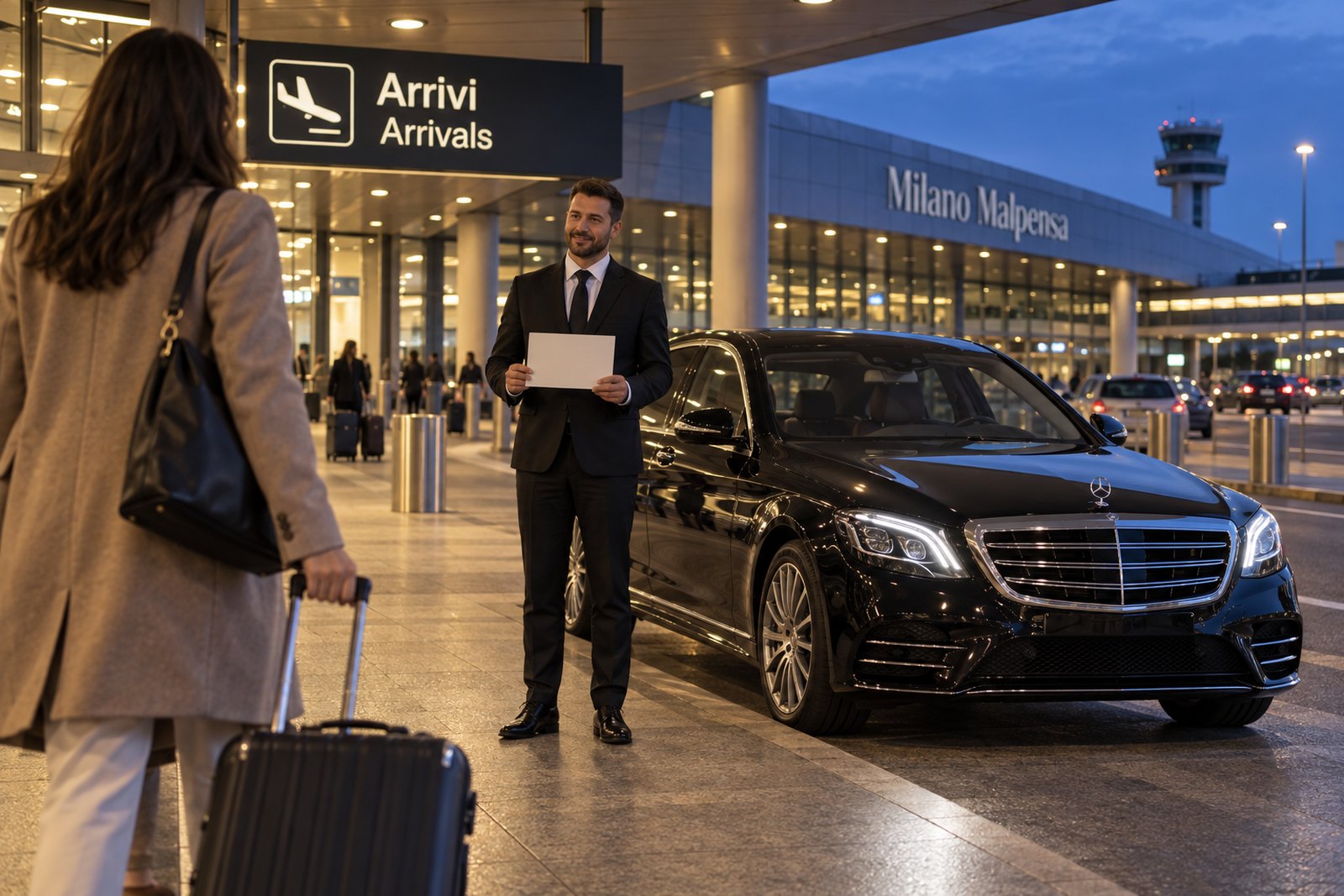 A viagem e a chegada ao terminal de Malpensa A viagem e a chegada ao terminal de Malpensa